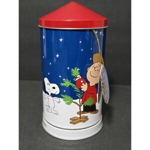 Charlie Brown Christmas Music Box Tin Rotates Plays Jingle Bells Peanuts Holiday